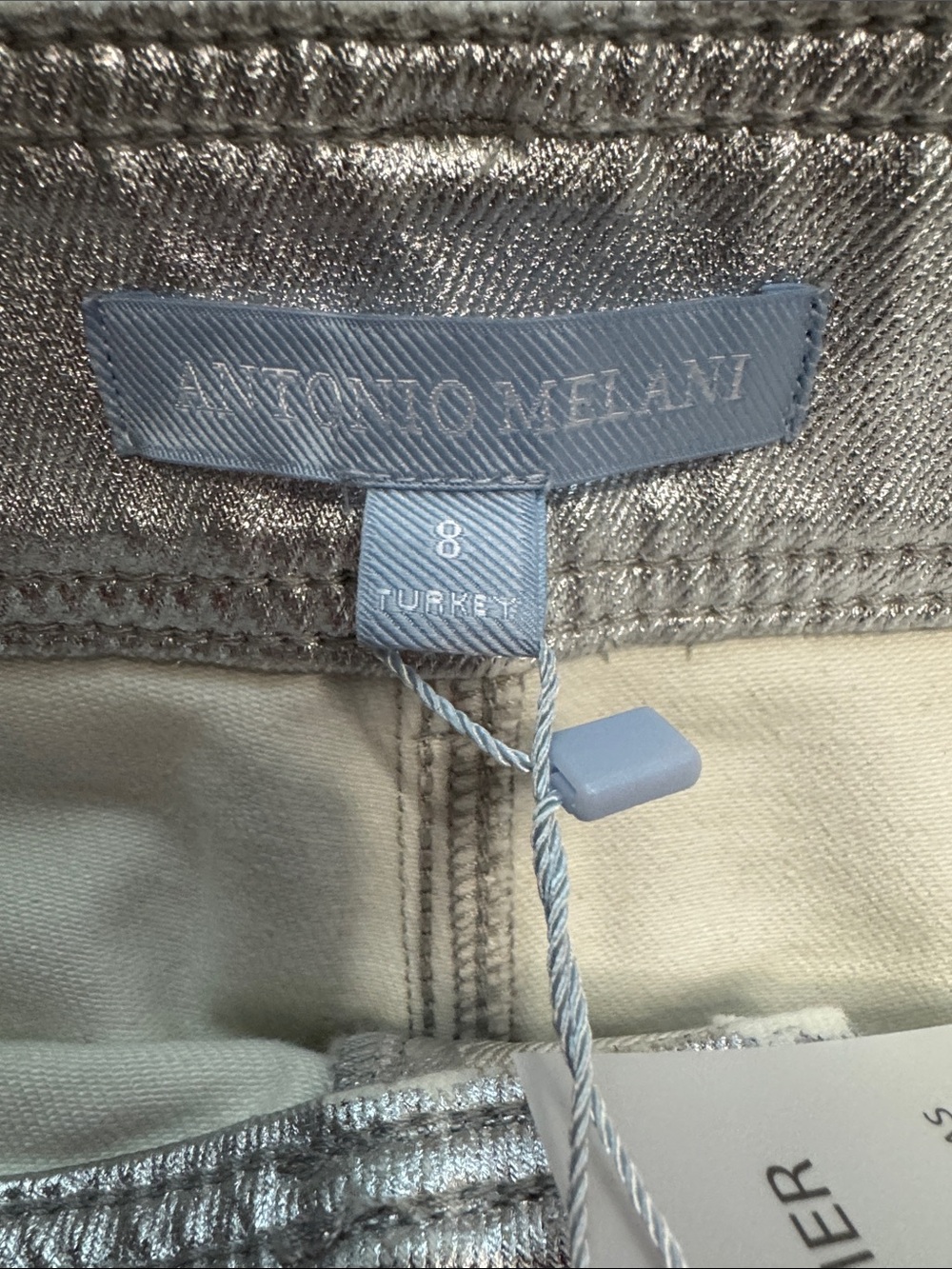 ANTONIO MELANI Silver Metallic Jeans - Picture 2 of 6